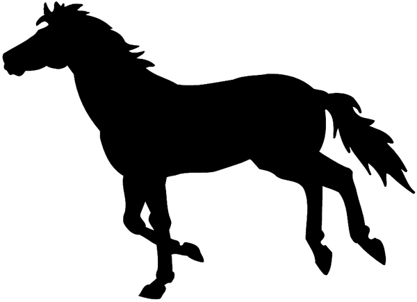Trotting horse silhouette vinyl sticker. Customize on line.       Animals Insects Fish 004-1095  